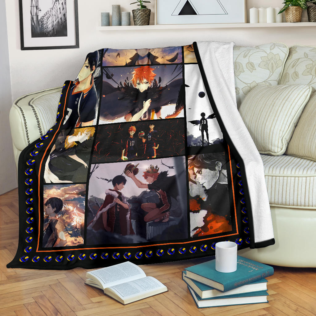 Tobio Kageyama And Shoyo Hinata Haikyuu Fleece Blanket Anime Home Decor Custom For Fans Na041201