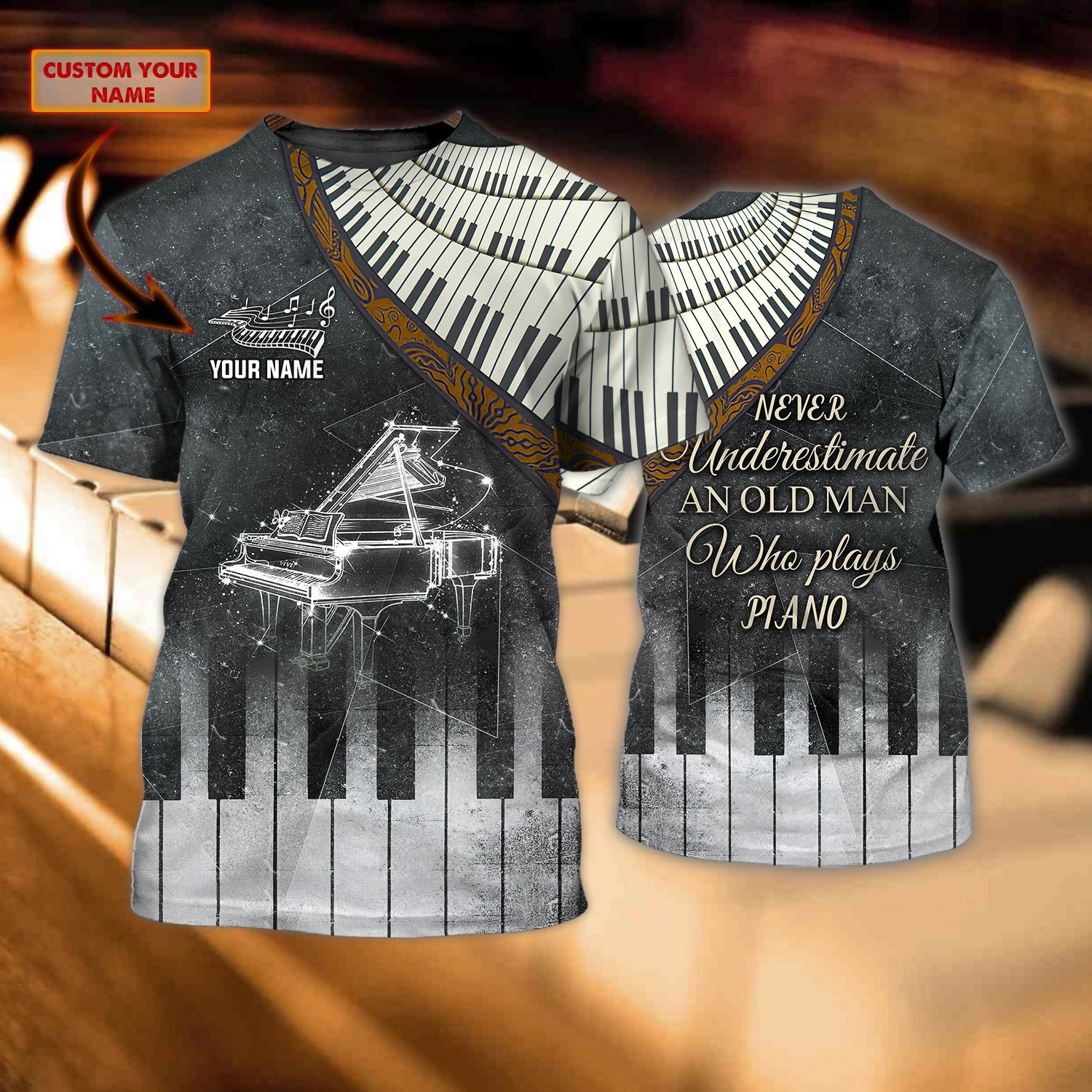 Personalized 3D All Over Printed Piano Tshirt, Men’S Piano Shirt, Gift For Piano Lovers