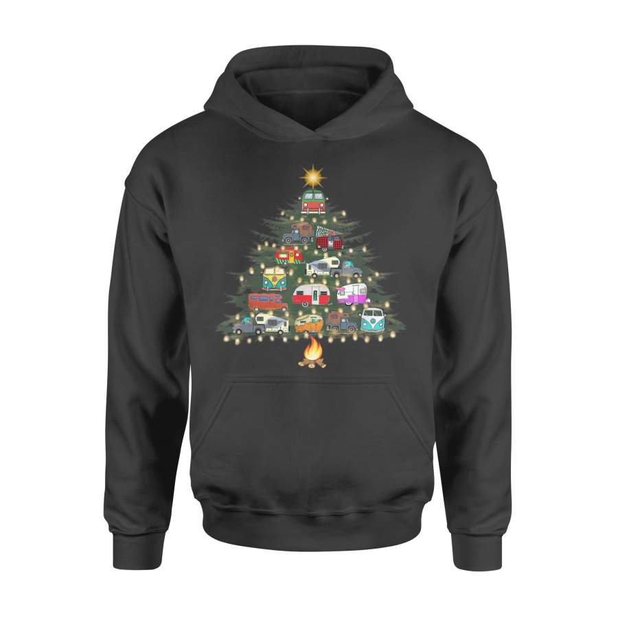 Camper Christmas Tree Vehicles Camping RVing Trailers Gift T-Shirt1 – Standard Hoodie