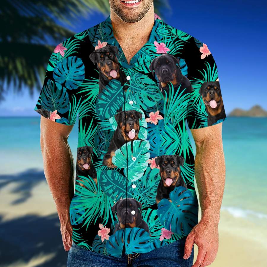 Rottweiler Hibiscus Tropical Hawaii Shirt HAC240703