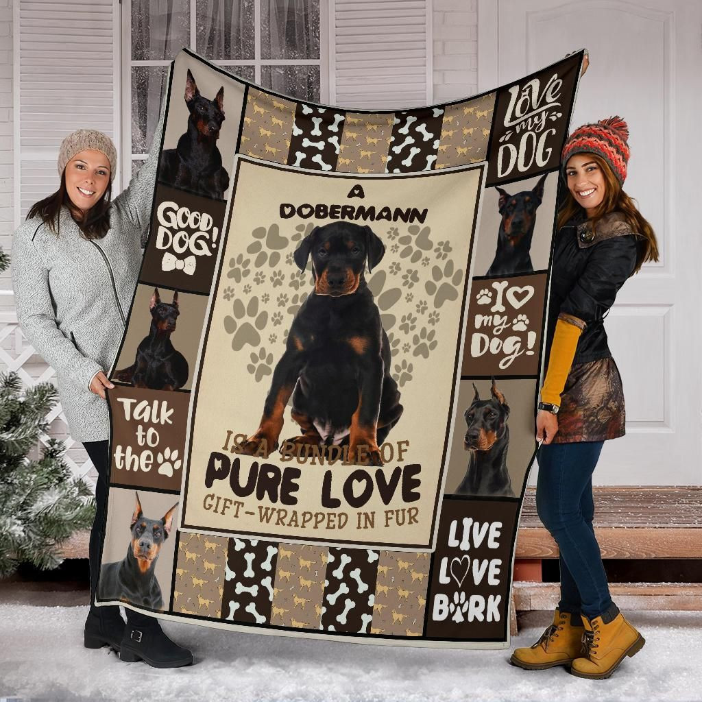 Dobermann Blanket Is A Bundle Of Pure Love, Christmas Gift, Dog Lover Blanket