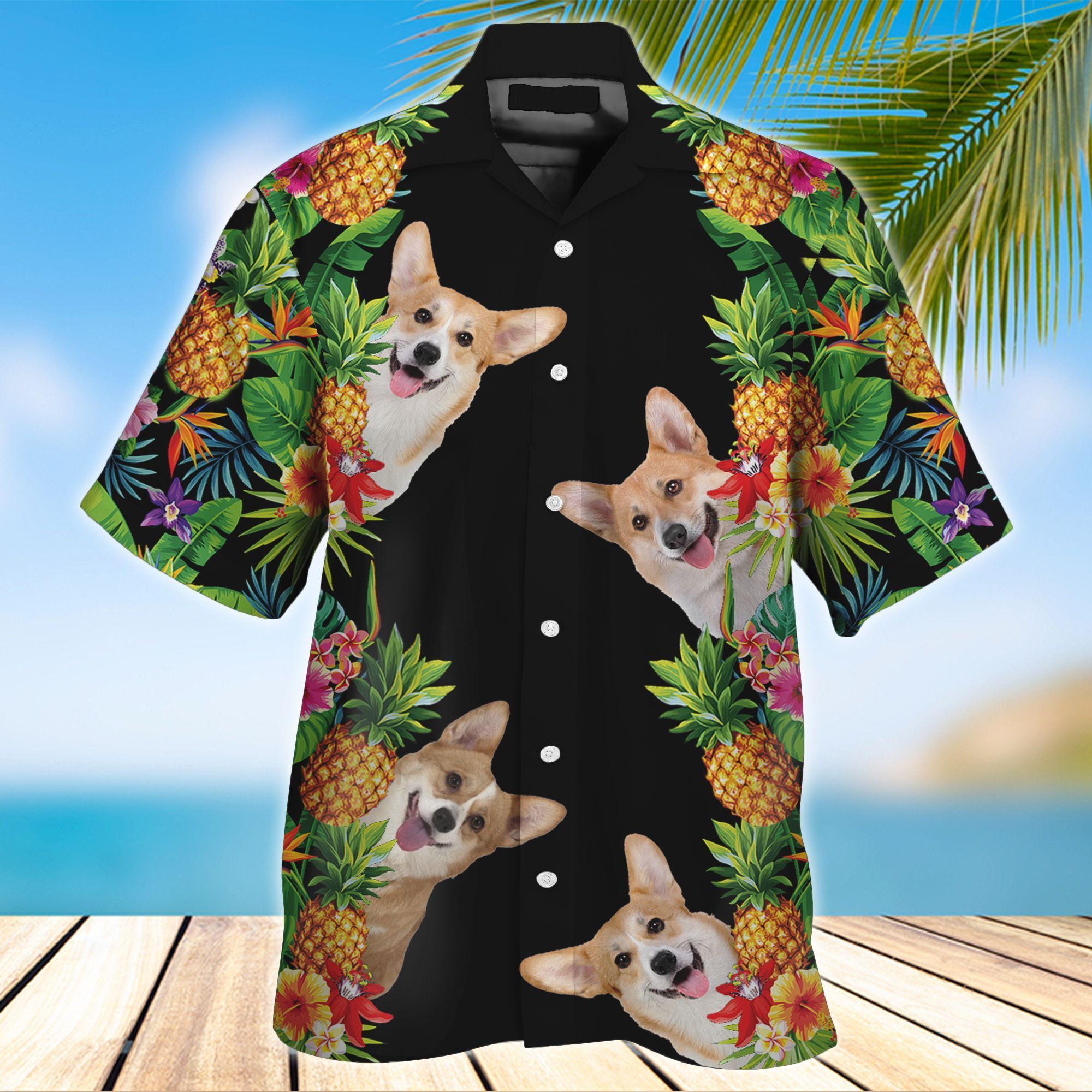 Corgi 3D All Over Printed Hawaiian Shirt And Short