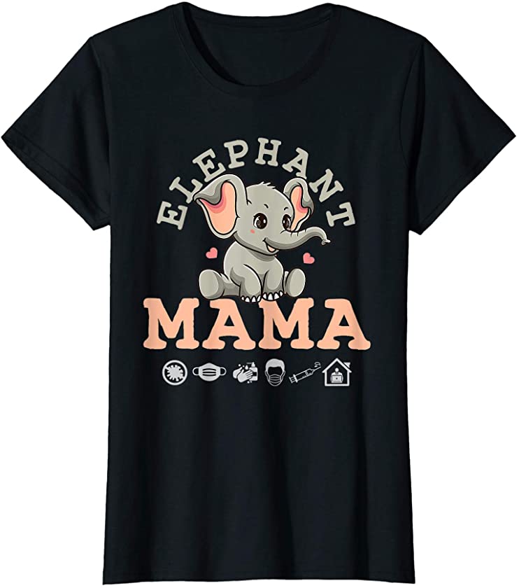 Mothers Day Tshirt for Mama Women Plus Size Elephant Graphic T-Shirt