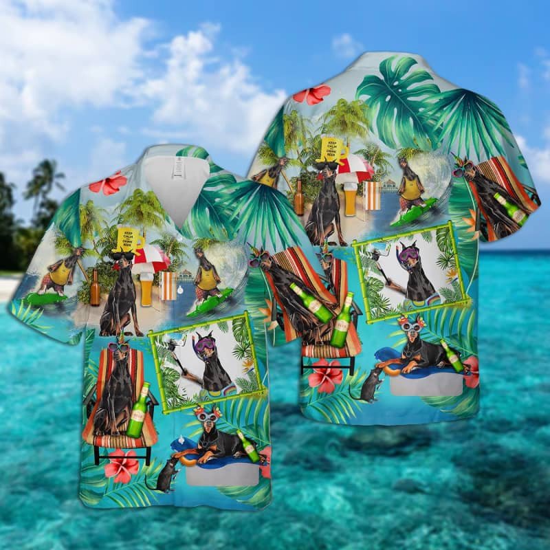 Felacia Doberman Pinscher Surfing Hawaii Shirt Ha45376