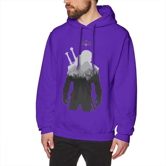 The Witcher Geralt Of Rivia Purple Men’s Quality O-neck Hoodies