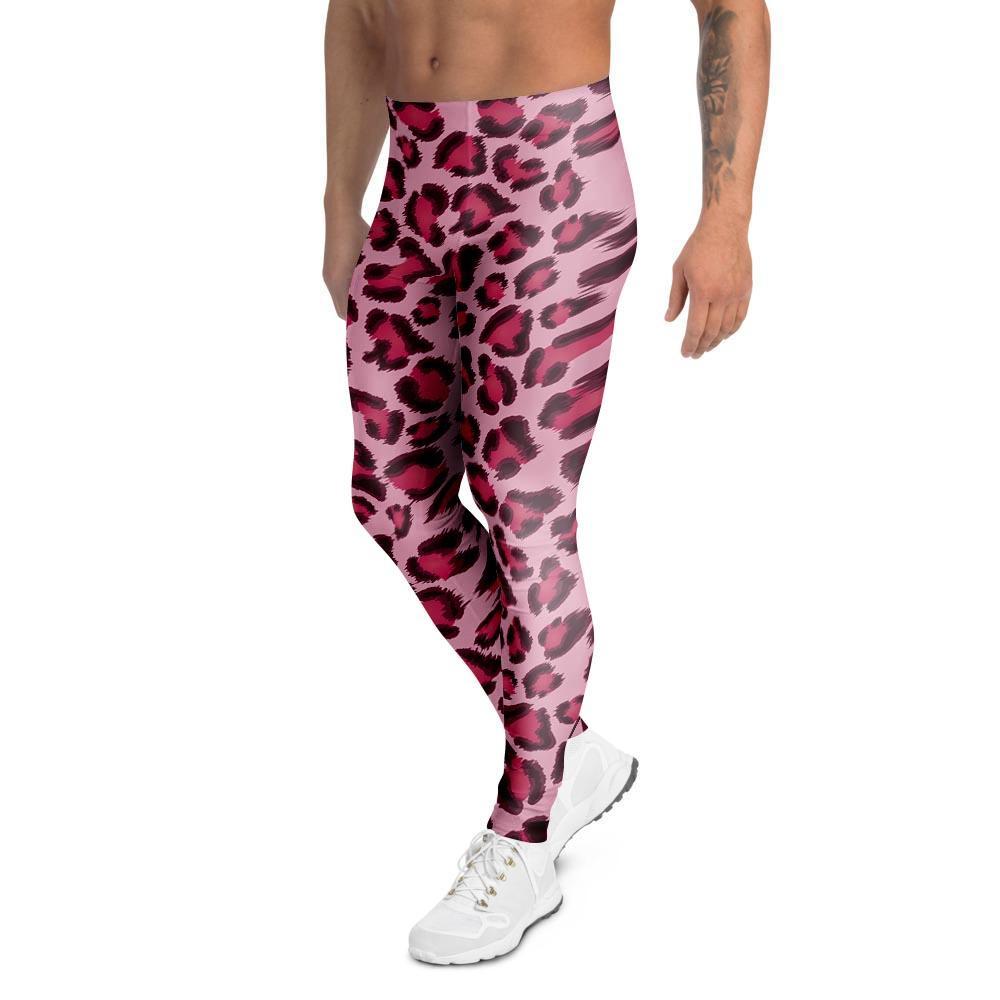 Pink Leopard Print Men’S Leggings