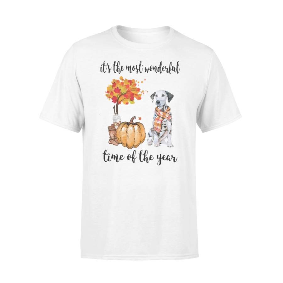 Fall Pumpkin It’s The Most Wonderful Time Of The Year Dalmatian T-Shirt
