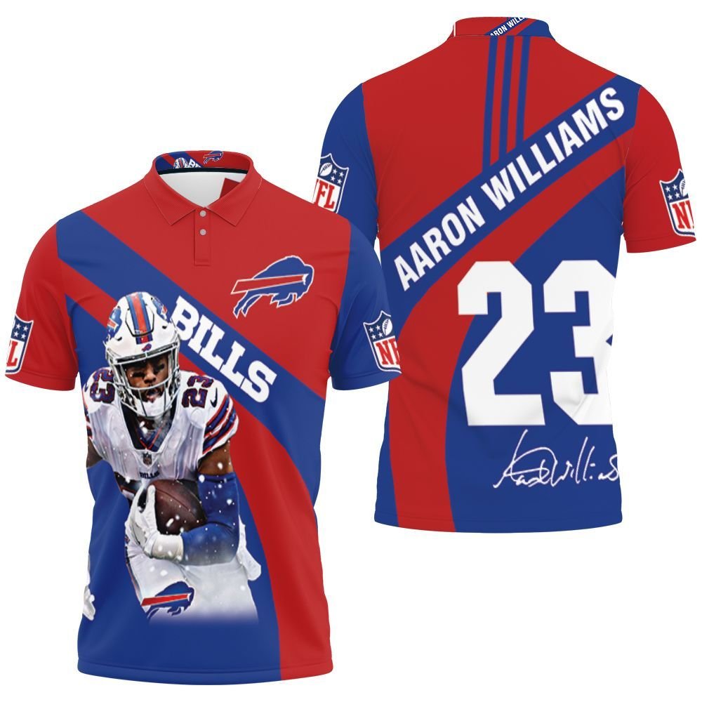 Buffalo Bills Number 23 Aaron Williams With Sign Polo Shirt