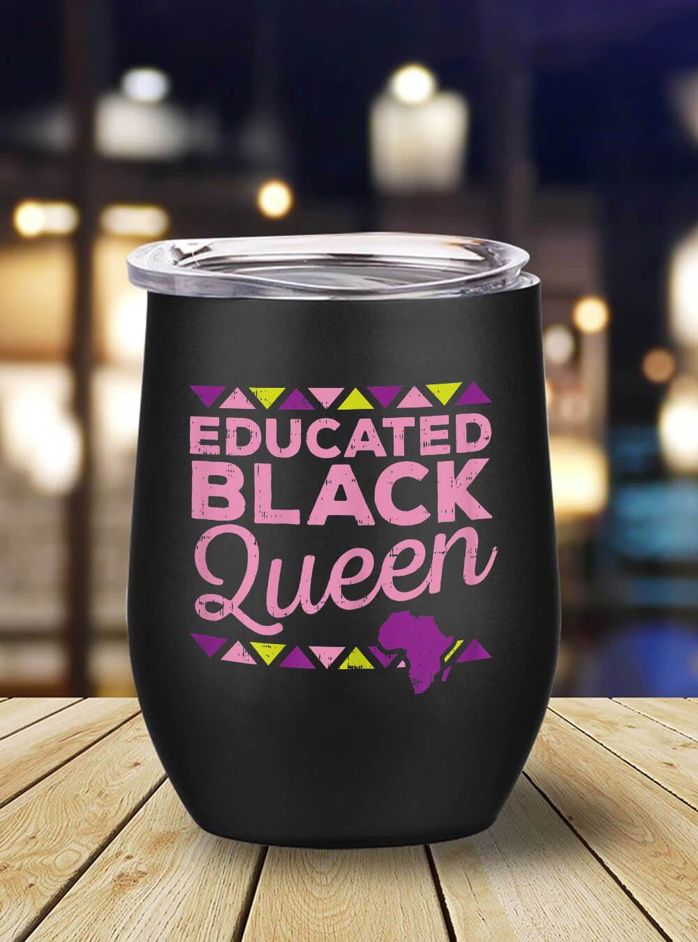 African American Tumbler Womens Educated Melanin Queen Black African American Women Gift Stainless Steel Wine Tumbler Mug Black History Gift Ideas BPS1455