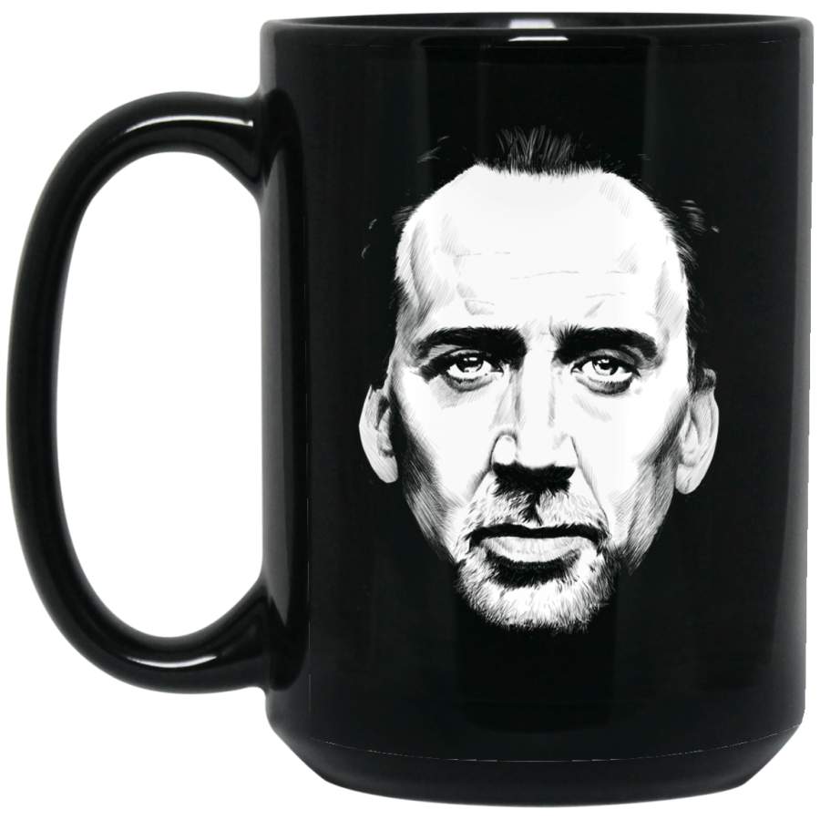 Nicolas Cage Face Black Big Mug