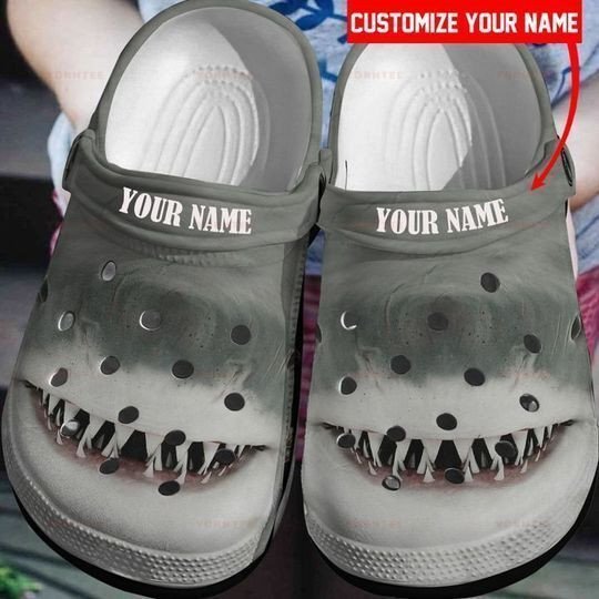 Shark Custom Name Croc Shoes Crocs Clog Shoes Crocband Clog Comfortable For Mens And Womens Personalized