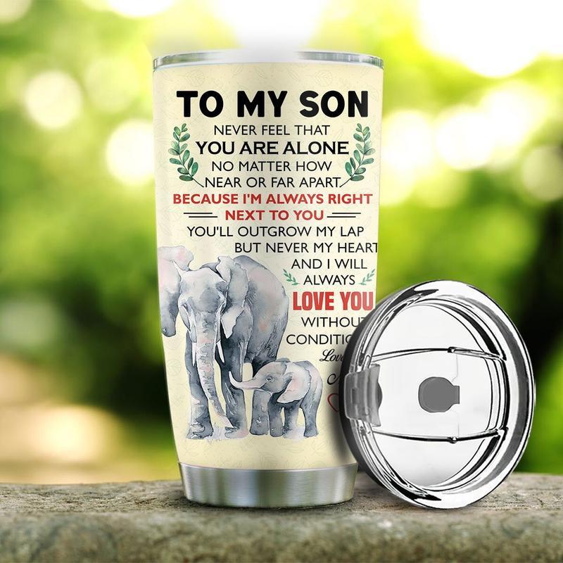 To My Son Elephants Stainless Steel Tumbler Cup | Travel Mug | Tc5749