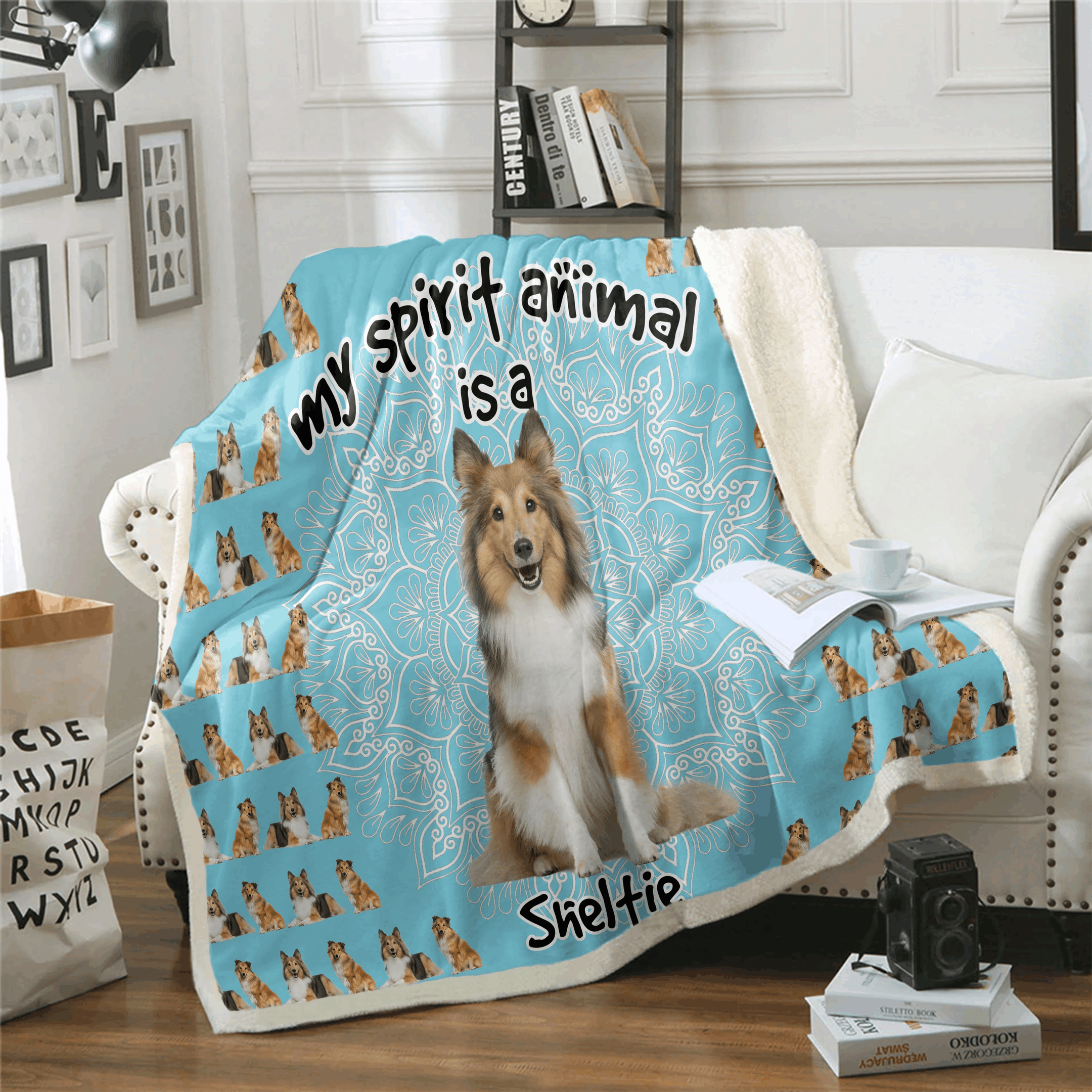 Sheltie Is My Spirit Animal Clm02121334S Sherpa Fleece Blanket