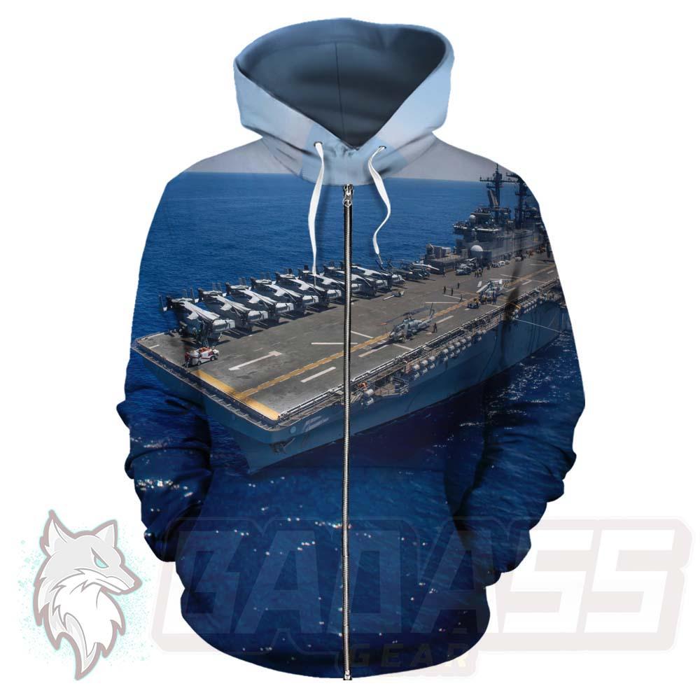 Amzing Uss Wasp BDG-1077 Zip-up Hoodies