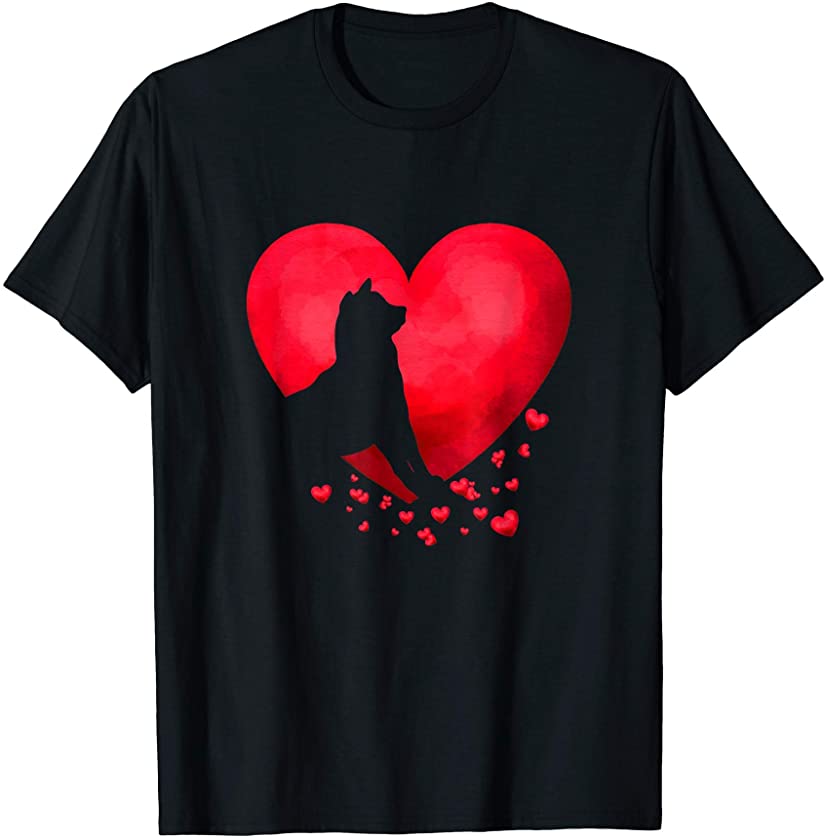 Shiba Inu Heart Valentine Day Pet Puppy Dog Lover T-Shirt