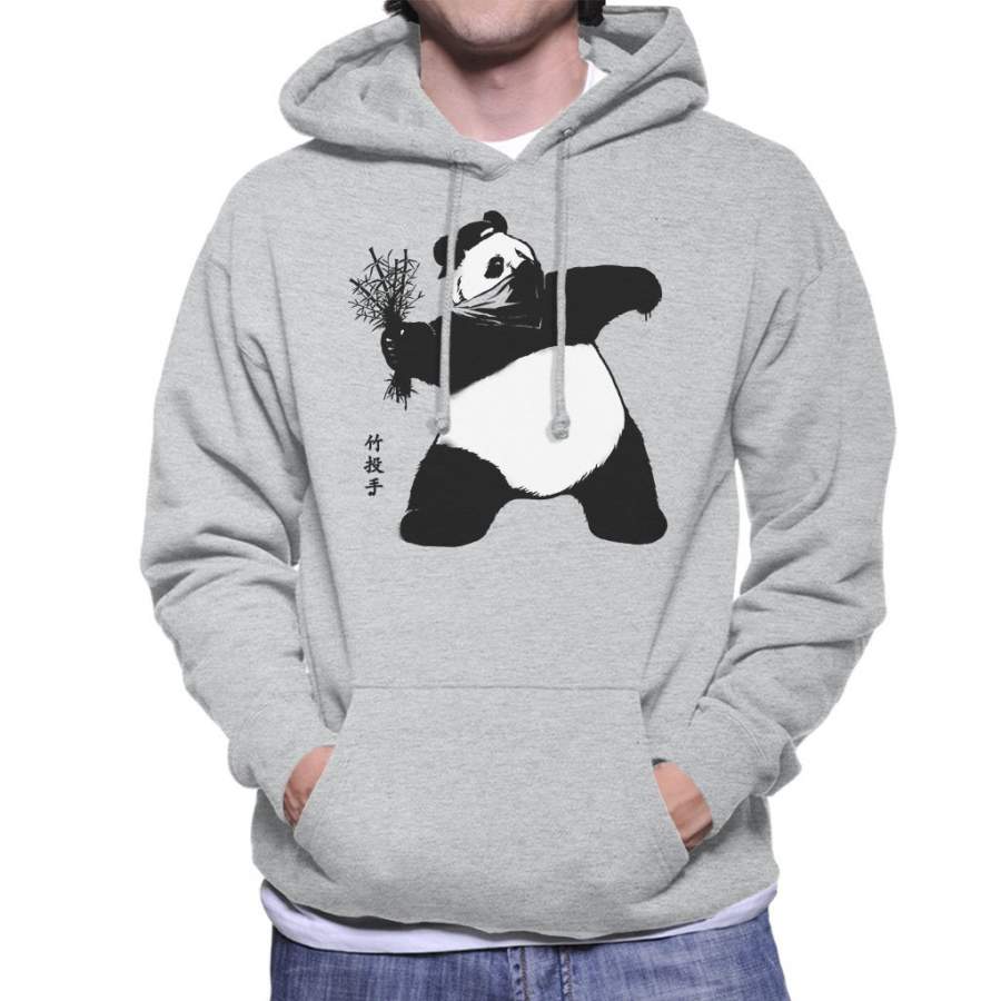 Bamboo Thrower Banksy Panda Men’s Hooded Sweatshirt