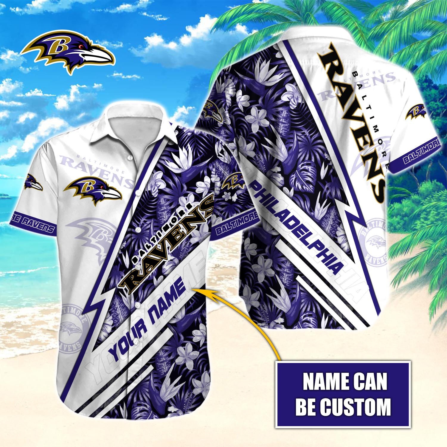 Baltimore Ravens Nfl-Hawaiian Shirt Custom T-40920