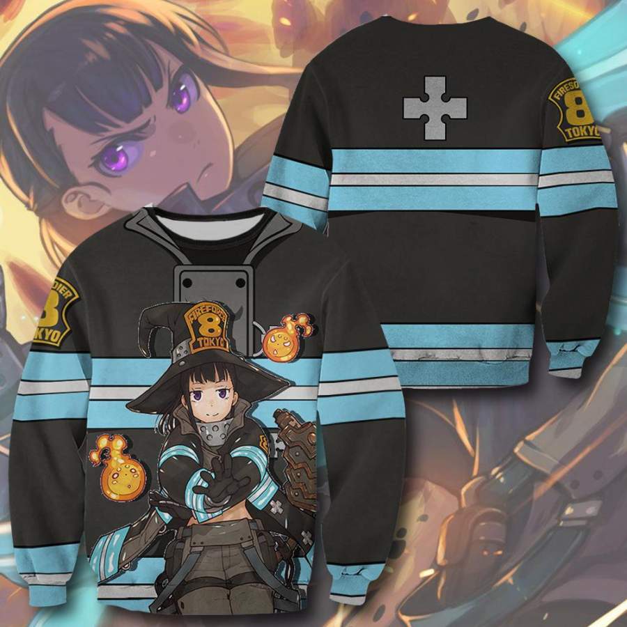 Maki Oze Fire Force Hoodie Shirt Anime Uniform Sweater Jacket – Amelio Shop