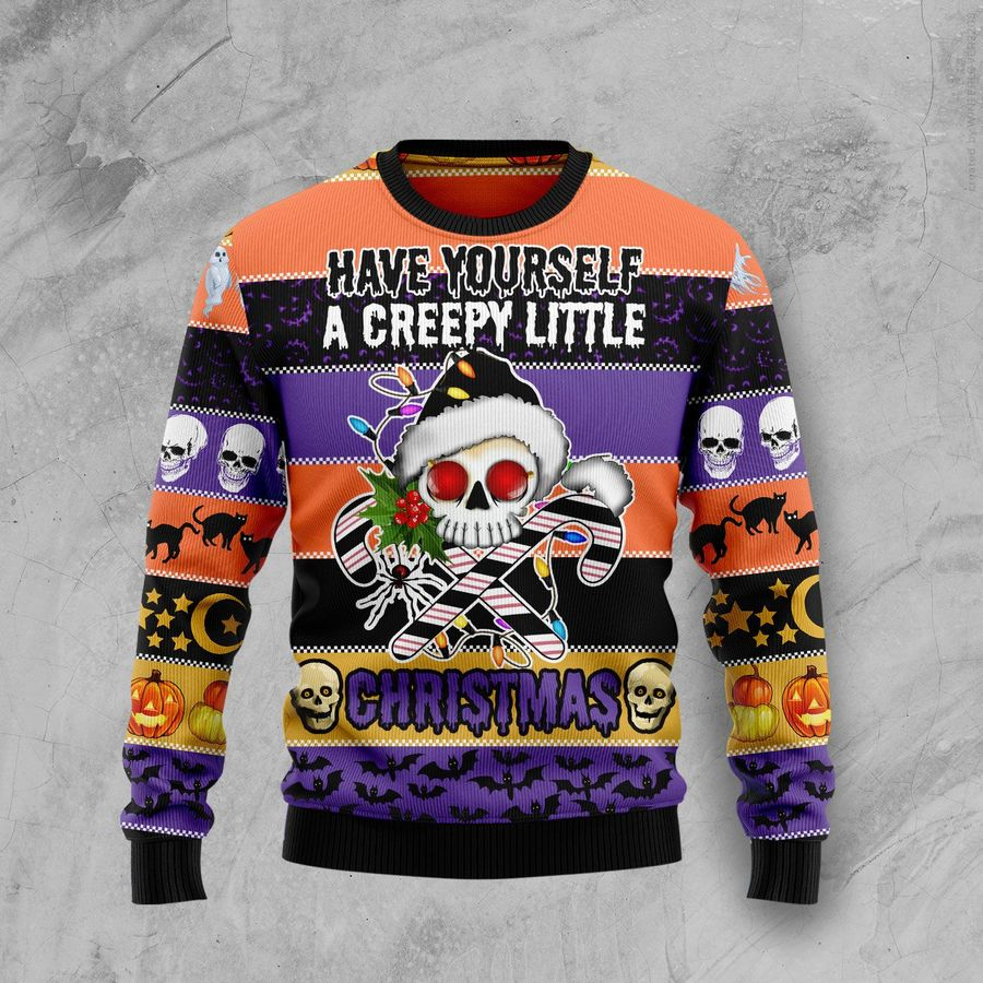 Skull Creepy Christmas Ugly Sweater | Unisex | Full Size | Adult | Colorful | US1850