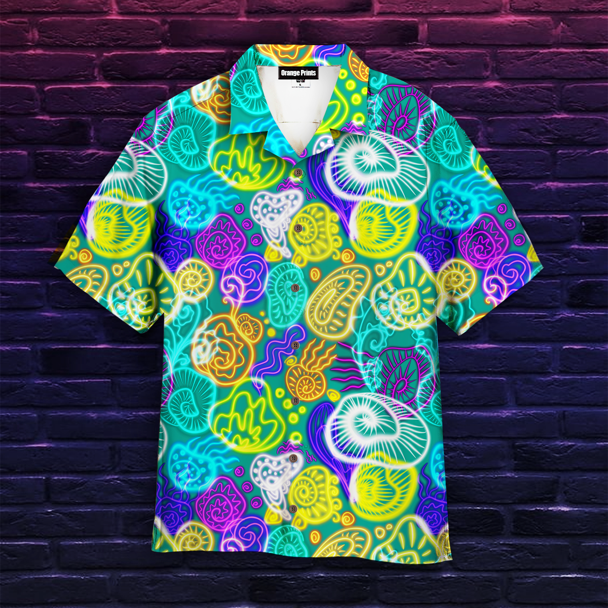 Seashells Jellyfish Neon Colorful Hawaii Shirt For Men Women Ha98034