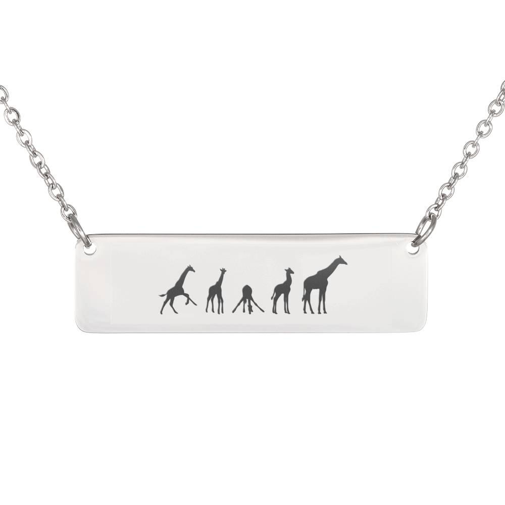 Mama Giraffe With Four Calves Personalized  Necklace