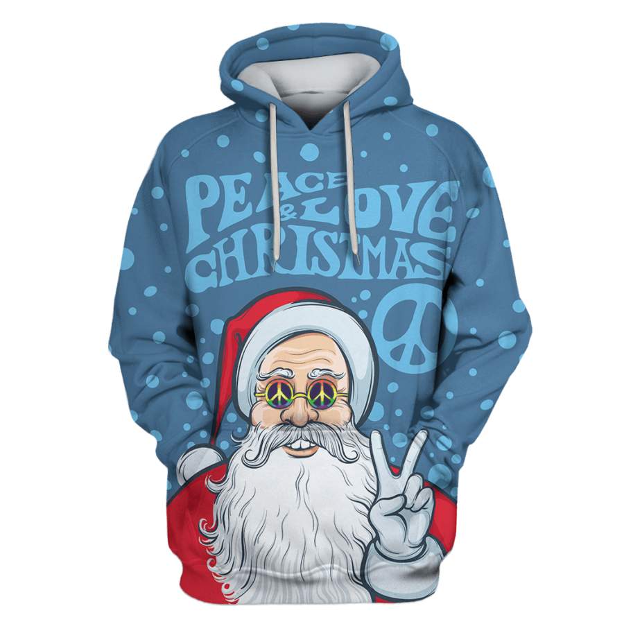 Peace And Love Christmas Custom T-shirt – Hoodies Apparel