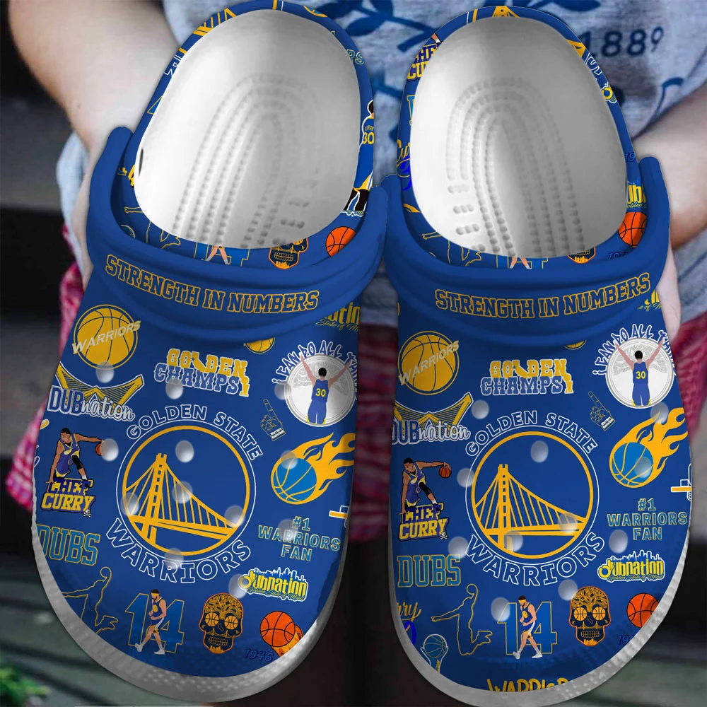 Golden State Warriors Basketball team NBA Sport Crocss Clogs Crocband Shoes Comfortable For Men Women and Kids