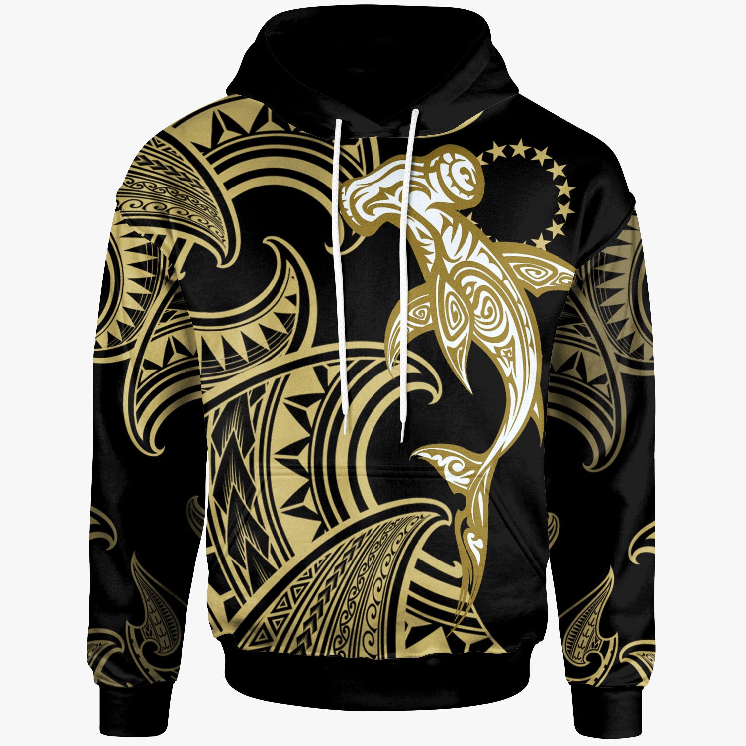 Cook Islands Hoodie – Hammerhead Shark Tribal Pattern – BN20