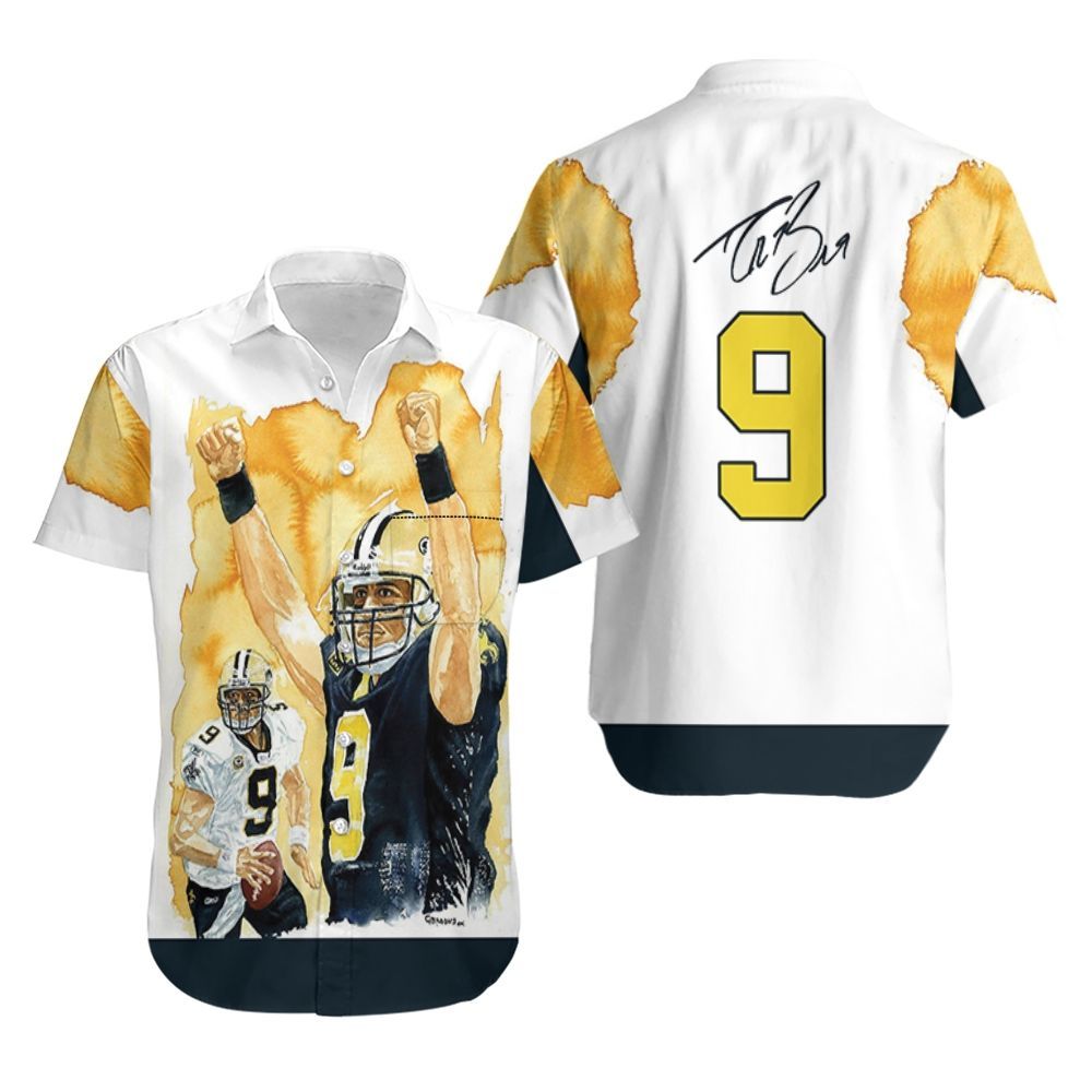 New Orleans Saints Drew Brees Winner Flame Hawaiian Shirt