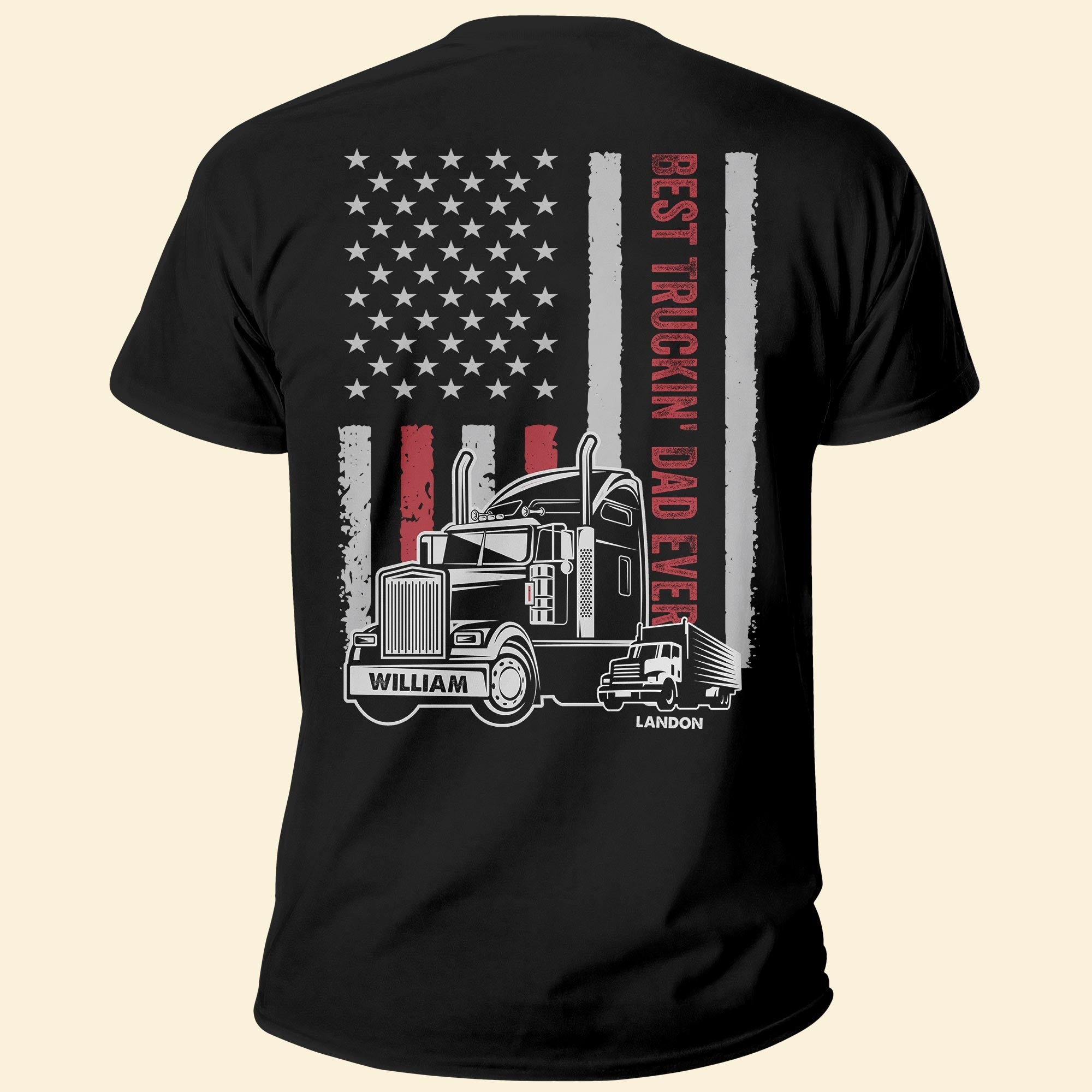 Best Truckin’ Dad Ever – Personalized Shirt – Father’S Day, Birthday, Gift For Trucker Dad, Papa, Daddy, Grandpa