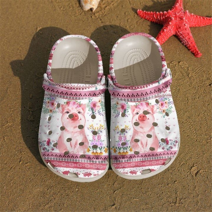 Pig Floral Piggy Sku 1833 Crocs Clog Shoes