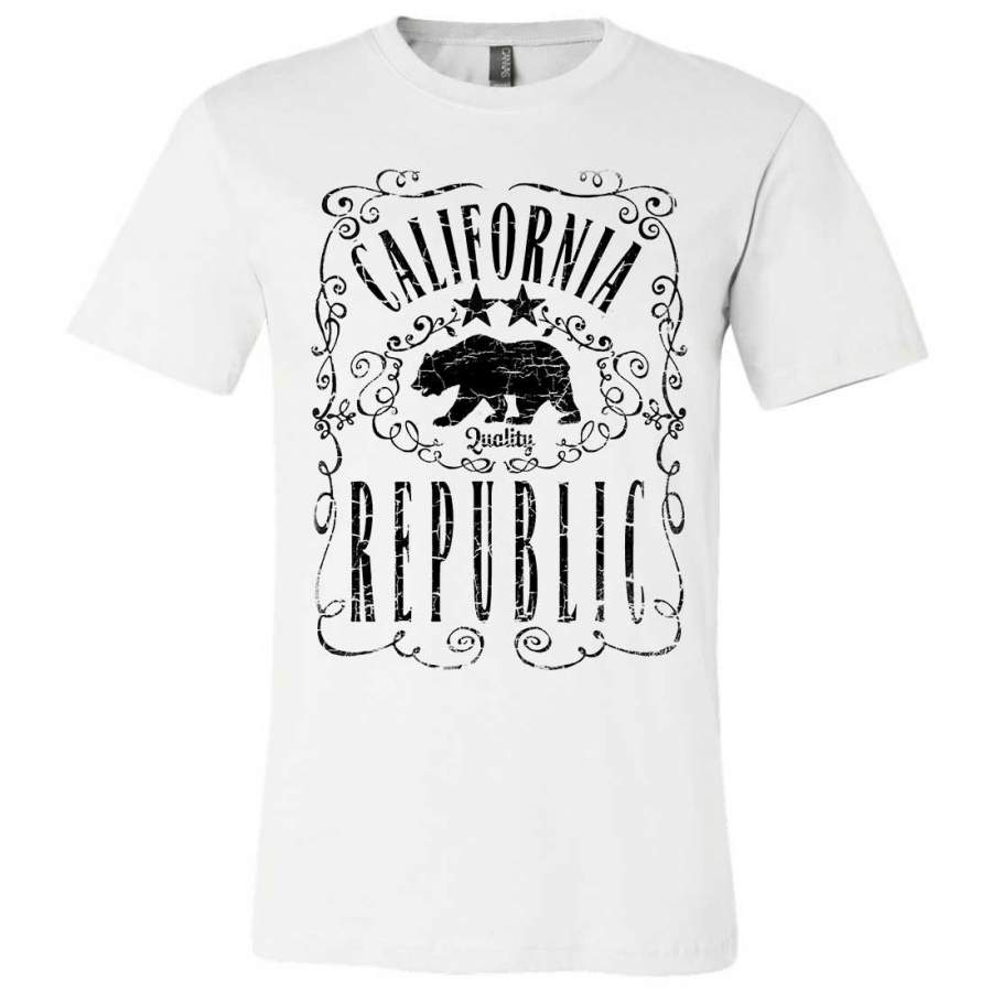 California Republic JD Whiskey Black Print Asst Colors Mens Fitted Tee