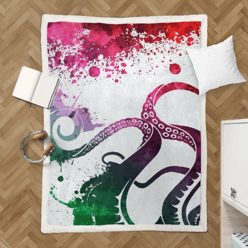 tentacle pop art – Animal Sherpa Fleece Blanket