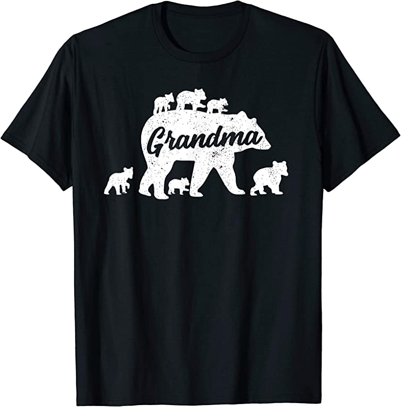 Vintage Grandma Bear with 6 Cub Mother’s Day T-Shirt