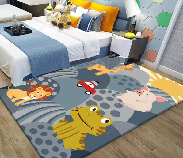 3D Cartoon Frog Lion Non-Slip Rug Mat 66