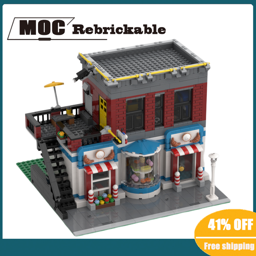 NEW Customized 1209PCS Hot Selling Street View Moc Modular Architecture The Sweet Arcade Blocks DIY children’s Toy Birthday Gift alx