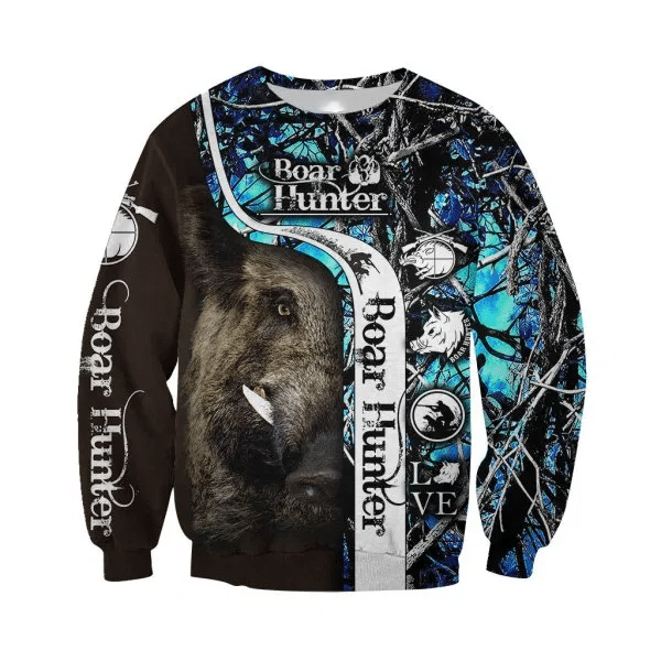 Pl408 Boar Hunter Camo Muddy Blue 3D All Over Printed Shirts For Men And Women