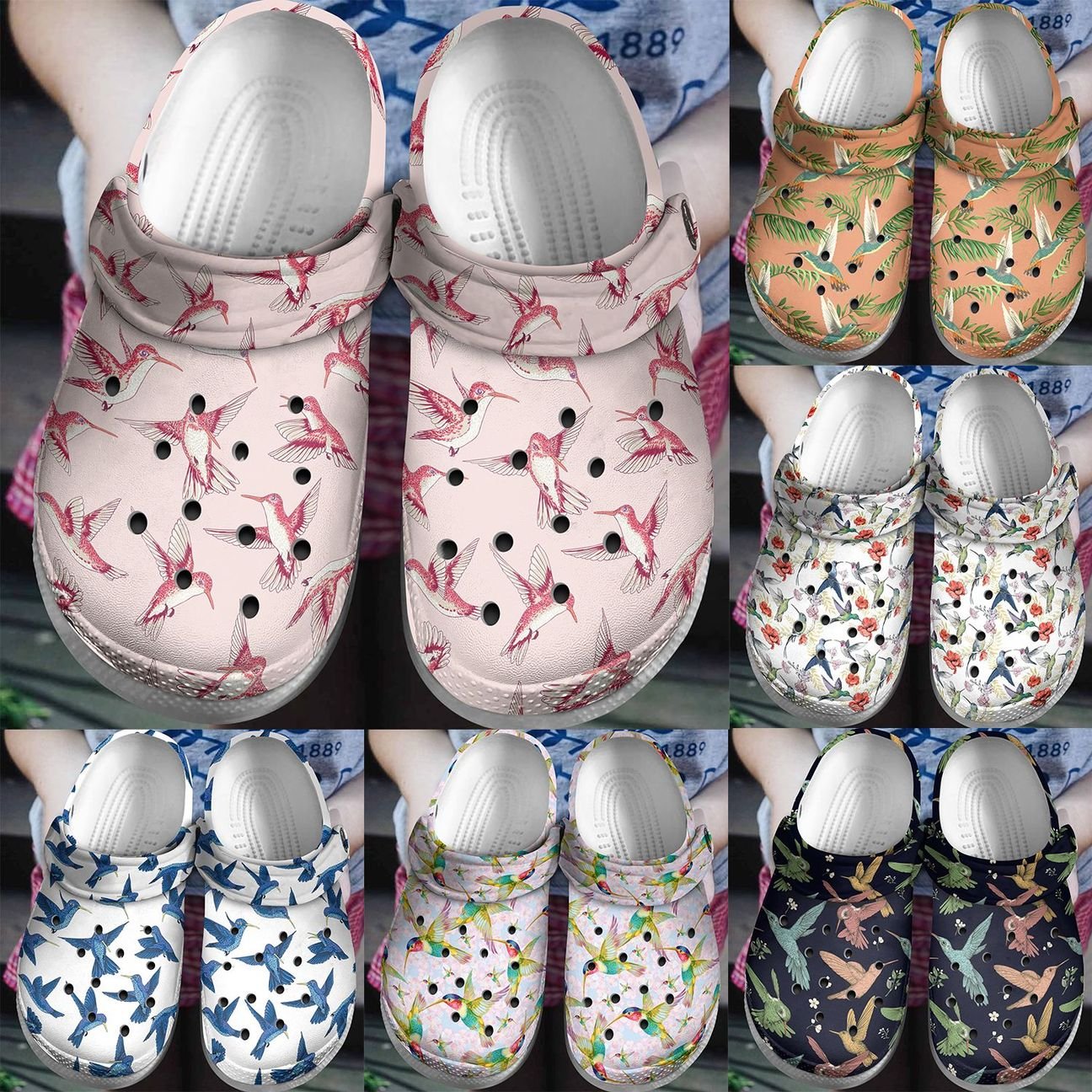 Hummingbird Personalize Clog, Custom Name, Text, Fashion Style For Women, Men, Kid, Print 3D Hummingbird Collection