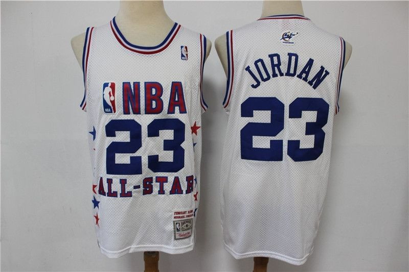 Chicago Bulls Michael Jordan #23 NBA Throwback All-star White Jersey