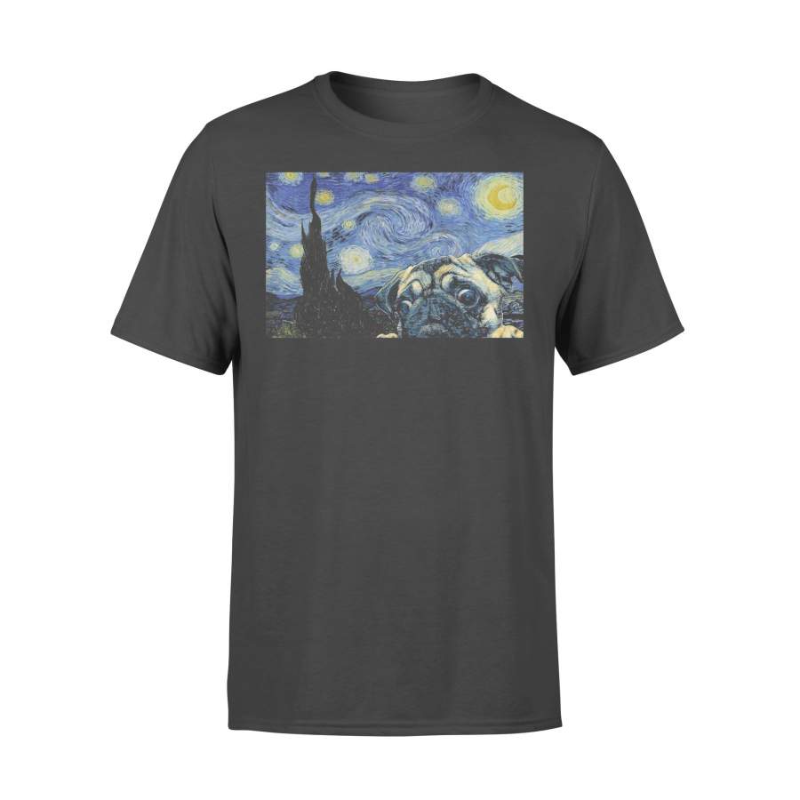Pug Starry Night Art T-shirt