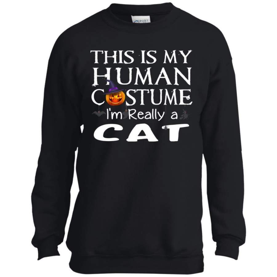 My Human Costume CAT, Gift Halloween Funny Youth LS shirt/Sweatshirt/Hoodie