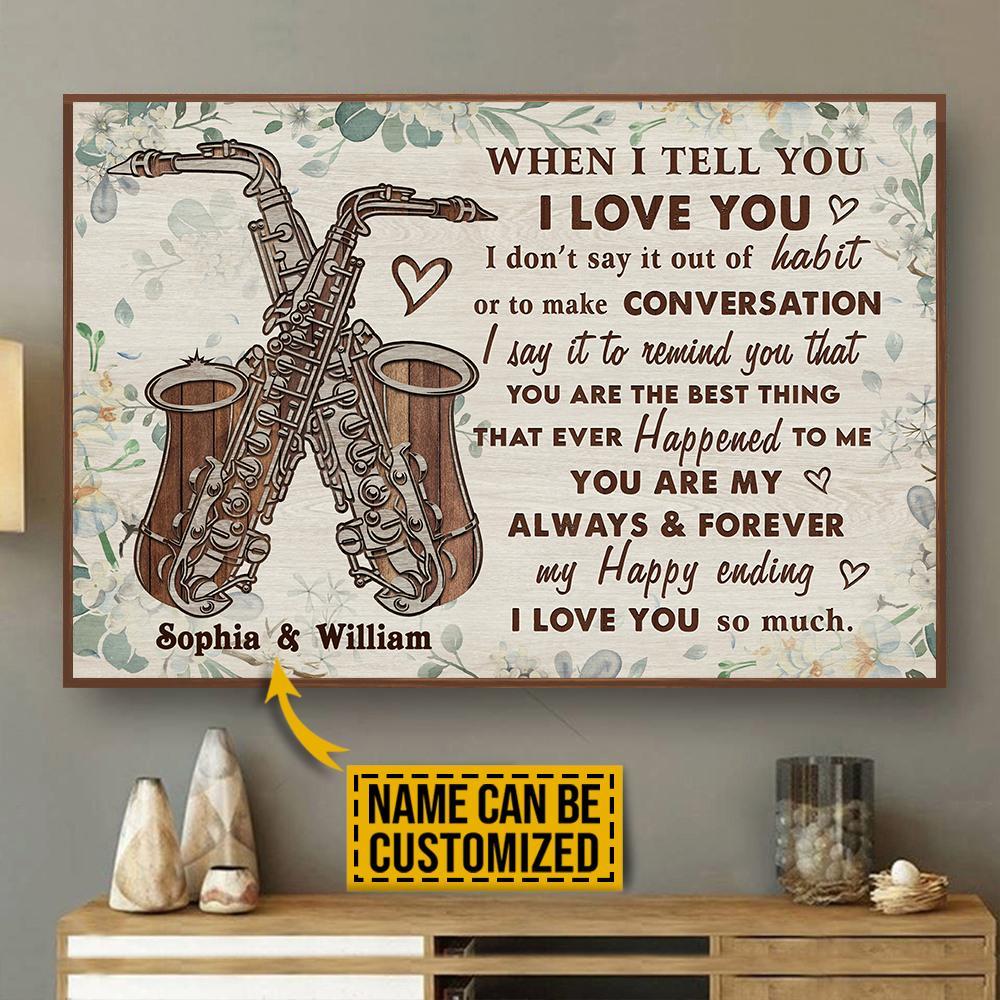 Aeticon Gifts Personalized Saxophone Floral When I Tell You Canvas Mom Dad Gift Home Decor