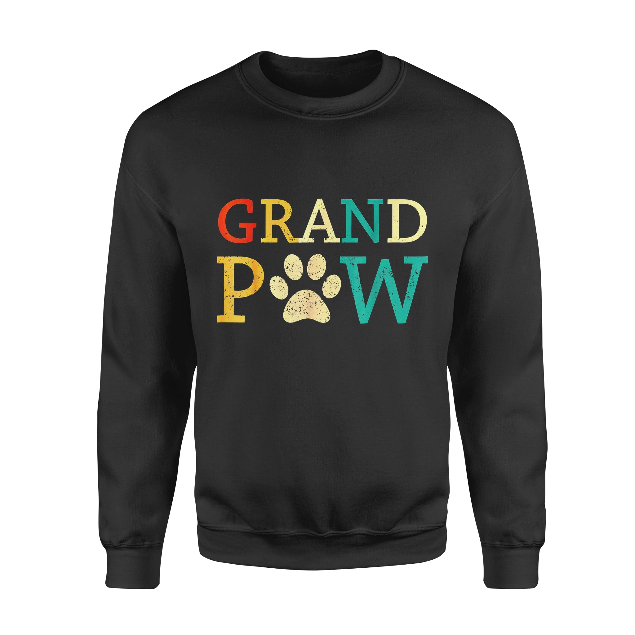 Dog gift idea Funny Grand Paw Puppy Lover Grandpa Vintage T-Shirt – Standard Fleece Sweatshirt