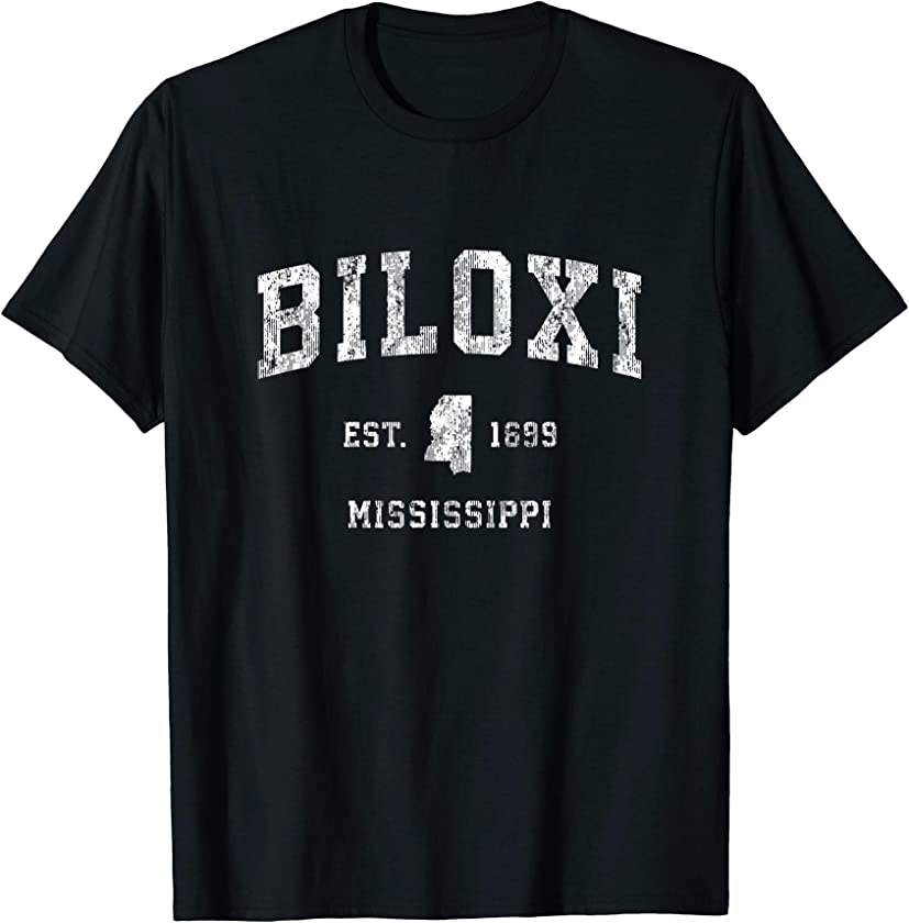 Biloxi Mississippi MS Vintage Athletic Sports Design T-Shirt