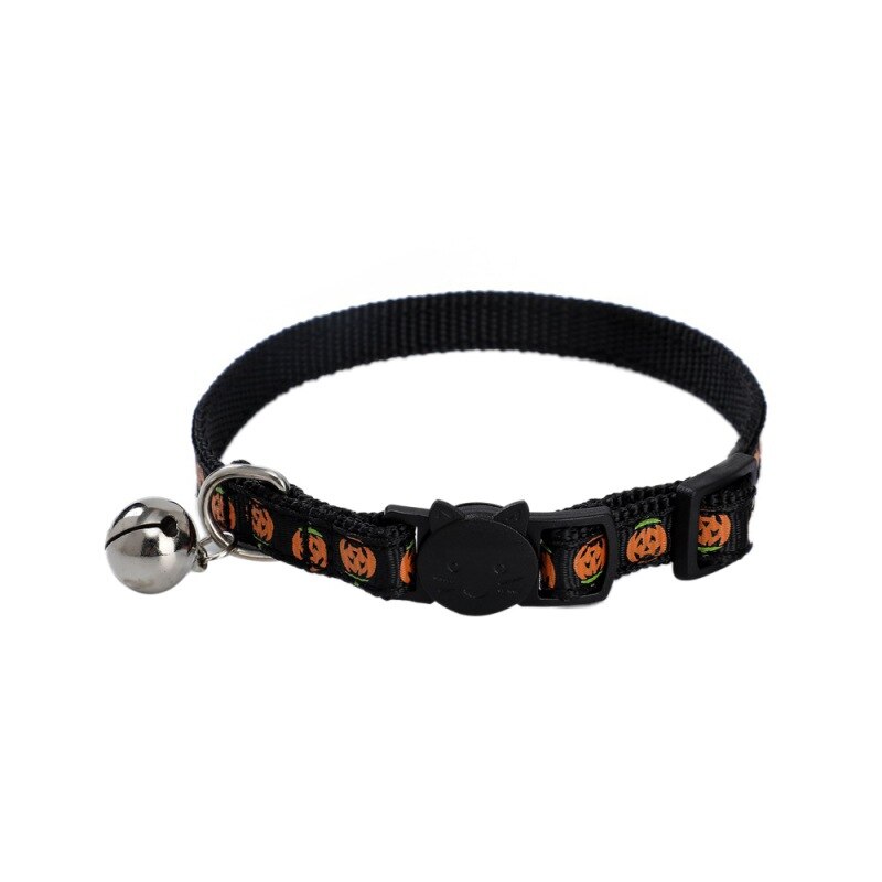 Dog Collar Halloween Cat Collars With Bells Pumpkin Skull Themed Quick Release Puppy Collar Adjustable For Small Large Pet NEW alx