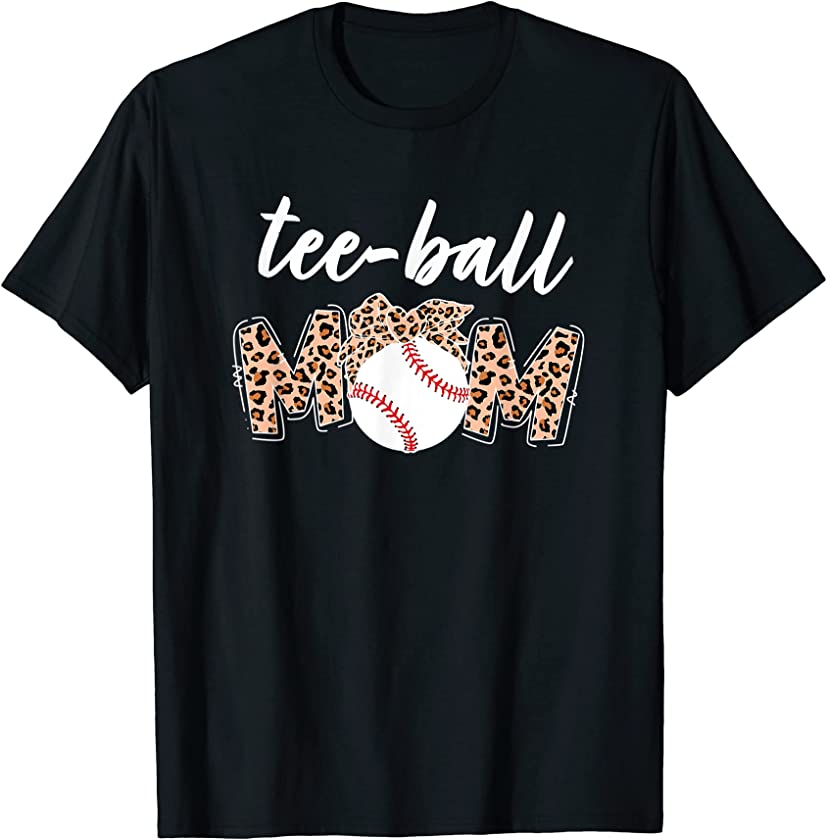 Teeball Mom Leopard Funny Teeball Mom Mother’s Day 2022 T-Shirt