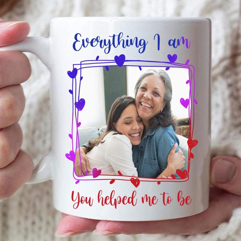 Personalized You Helped Me To Be Custom Photo Coffee Mug – Mother’S Day Gift For Mom