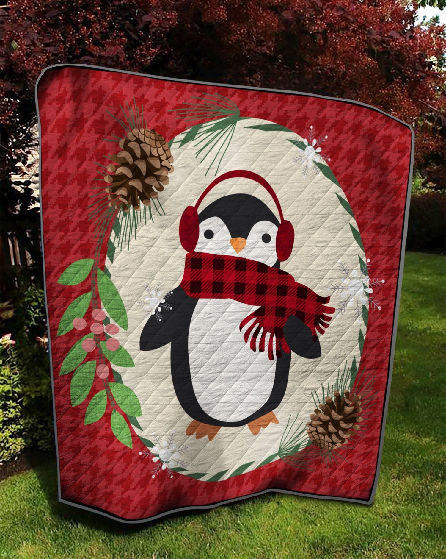 Penguin Christmas Quilt Cucij