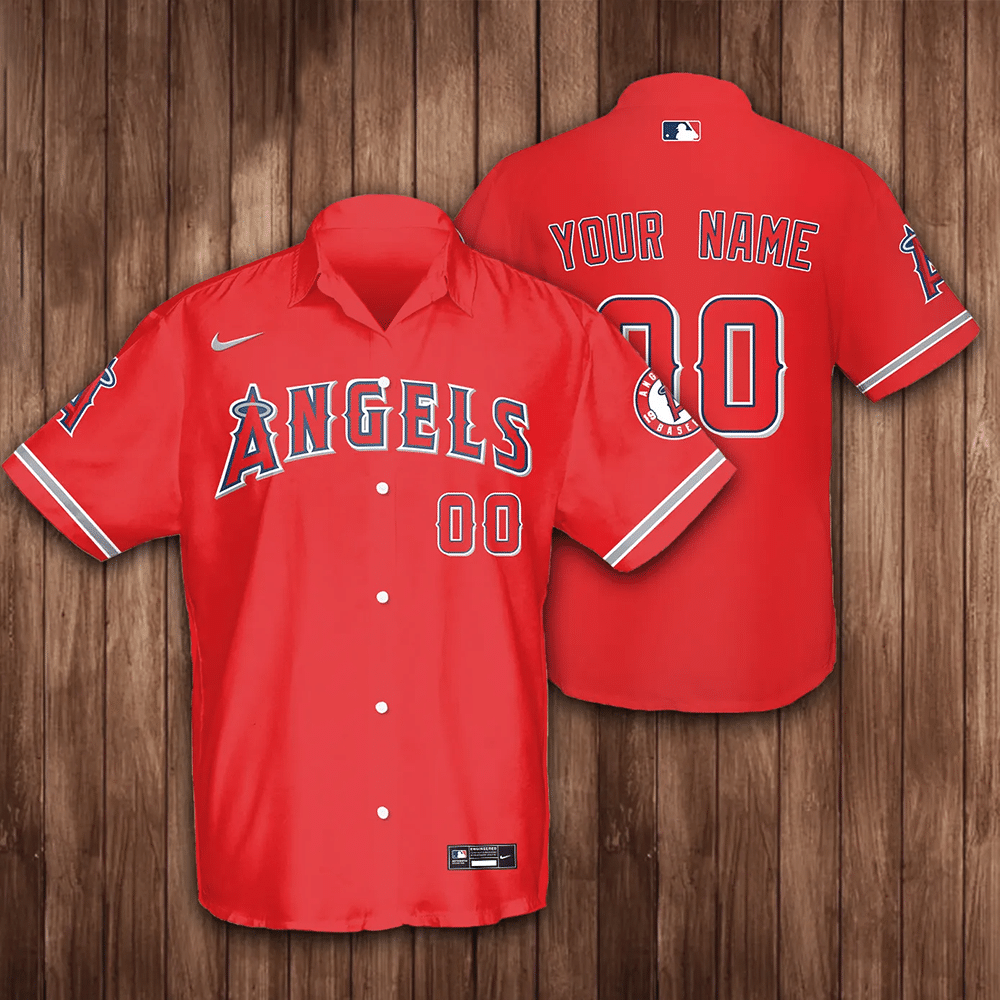 Personalized Los Angeles Angels Baseball All Over Print 3D Hawaiian Shirt Los Angeles x TheTeeHub Fashion