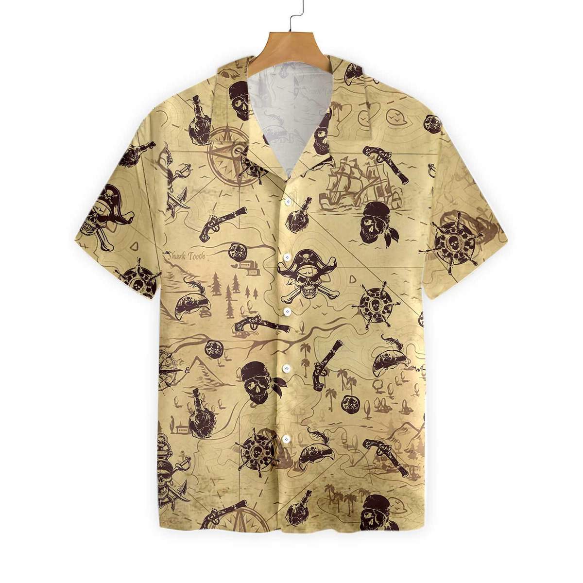 Skull Pirate Pattern All Over Printed Hawaii Shirt Ha39226